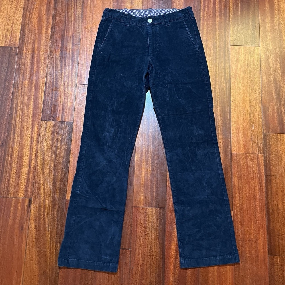 BONOBOS Corduroy Pants Mens 28x32 Fits 28x31 Blue Straight Fit Preppy Stretch